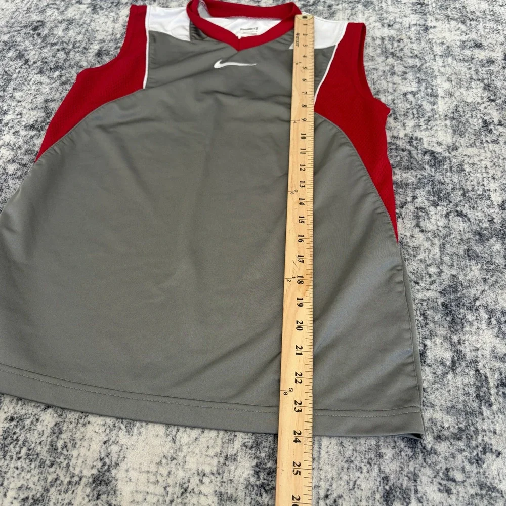 Nike Flight Basketball Jersey Grey Red Tank Top Kids Medium 341383-009